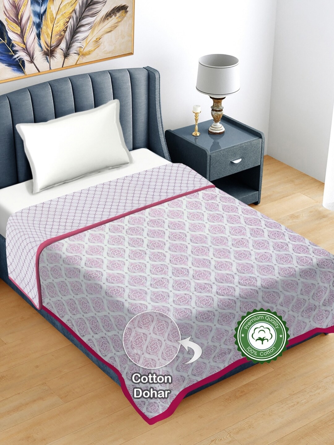 FABINALIV Pink Ethnic Print Reversible AC Room 300 GSM Pure Cotton Single Bed Dohar
FABINALIV Pink Ethnic Print Reversible AC Room 300 GSM Pure Cotton Single Bed Dohar