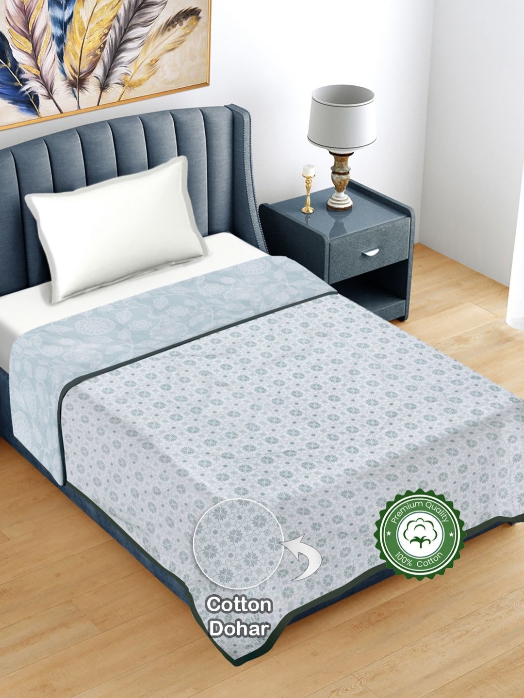 FABINALIV Multicolor Floral Print Reversible AC Room 300 GSM Pure Cotton Single Bed Dohar, Grey
FABINALIV Multicolor Floral Print Reversible AC Room 300 GSM Pure Cotton Single Bed Dohar, Grey