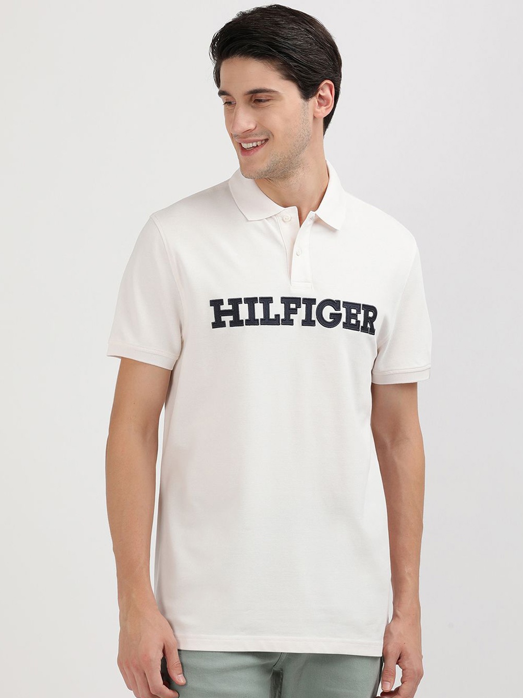 Tommy Hilfiger Polo Collar Short Sleeves Typography Printed Regular Fit Cotton T-shirt, White
Tommy Hilfiger Polo Collar Short Sleeves Typography Printed Regular Fit Cotton T-shirt, White