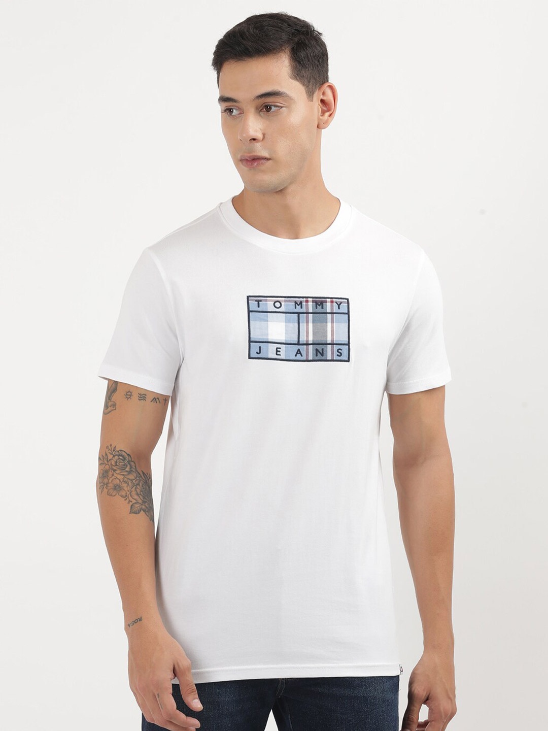 Tommy Hilfiger Round Neck Short Sleeves Typography Printed Regular Fit Cotton T-shirt, White
Tommy Hilfiger Round Neck Short Sleeves Typography Printed Regular Fit Cotton T-shirt, White