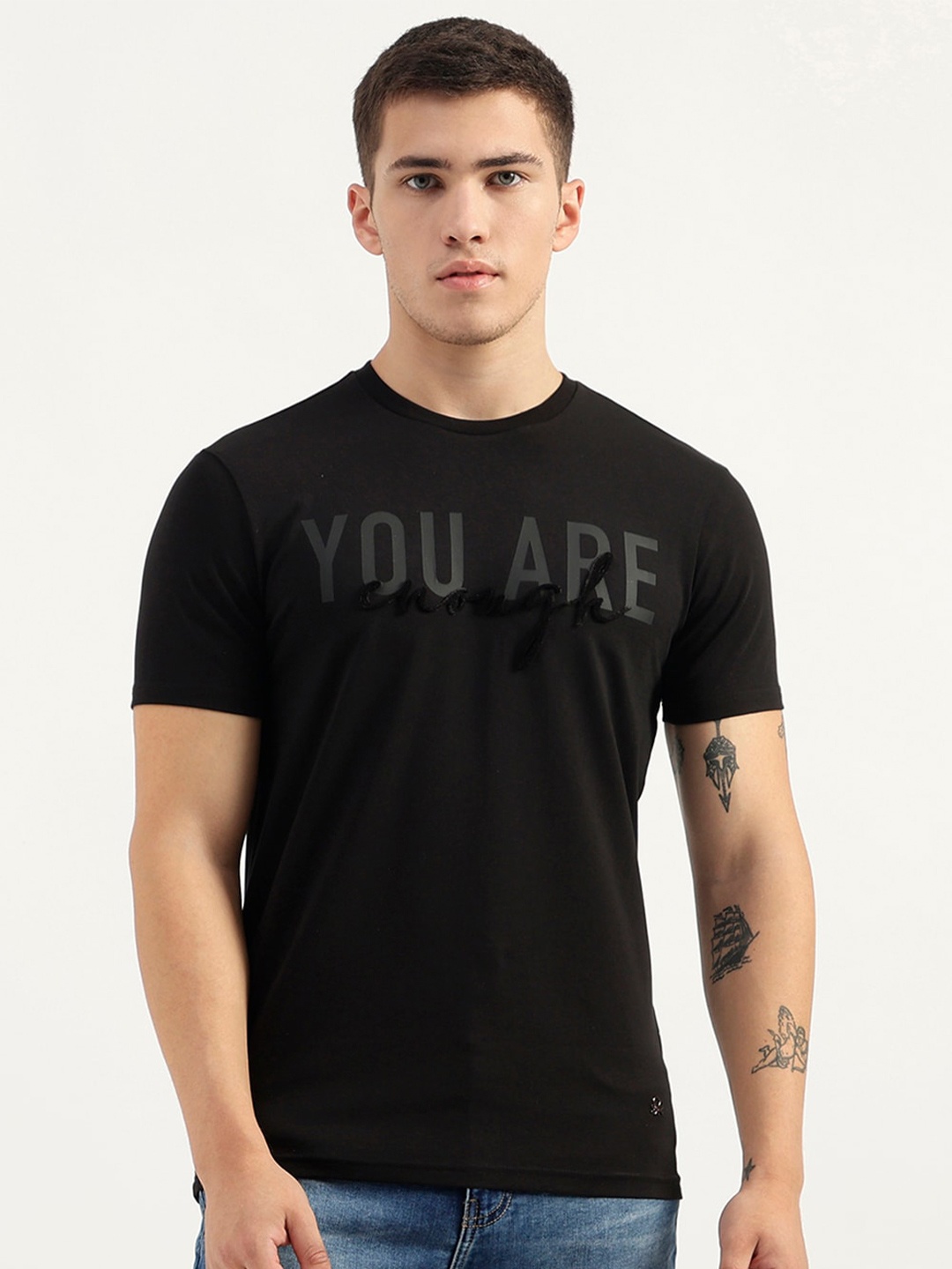 United Colors of Benetton Men Typography Printed Applique Round Neck T-shirt, Black
United Colors of Benetton Men Typography Printed Applique Round Neck T-shirt, Black