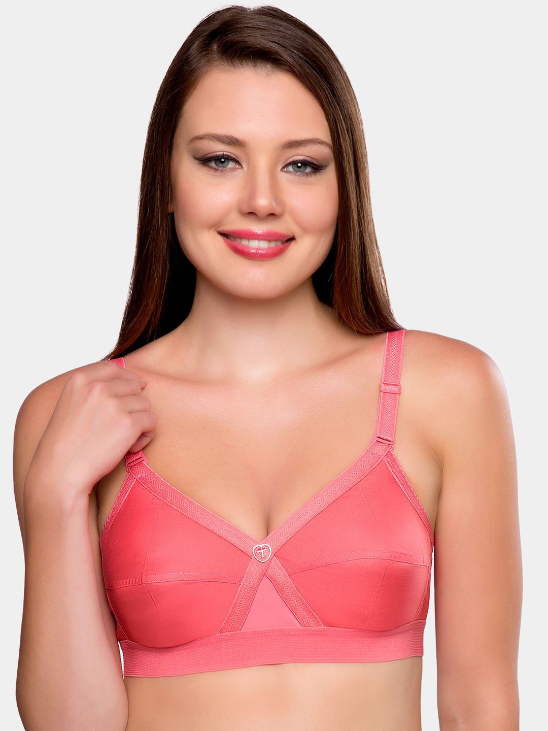 Trylo Krutika Plain Pure Cotton Non-Padded Non-Wired Full Coverage Super Support Bra, Coral
Trylo Krutika Plain Pure Cotton Non-Padded Non-Wired Full Coverage Super Support Bra, Coral