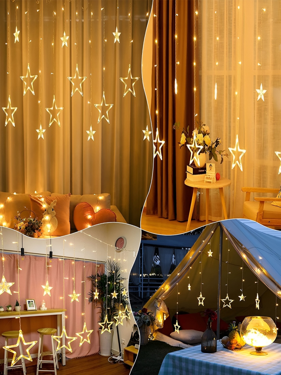 SPARK WORLD Yellow Star-Shaped LED String Light