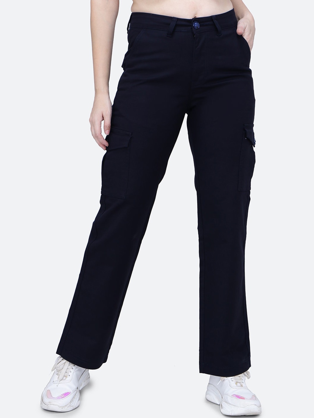 FCK-3 Women Hottie Straight Fit High-Rise Clean Look Stretchable Cargo Jeans, Navy blue
FCK-3 Women Hottie Straight Fit High-Rise Clean Look Stretchable Cargo Jeans, Navy blue