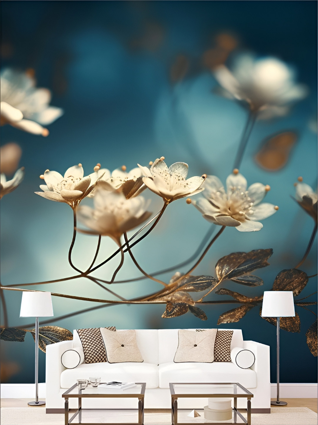 Aura White & Blue Printed Floral And Botanical Self Adhesive 3D Wall Sticker
Aura White & Blue Printed Floral And Botanical Self Adhesive 3D Wall Sticker
