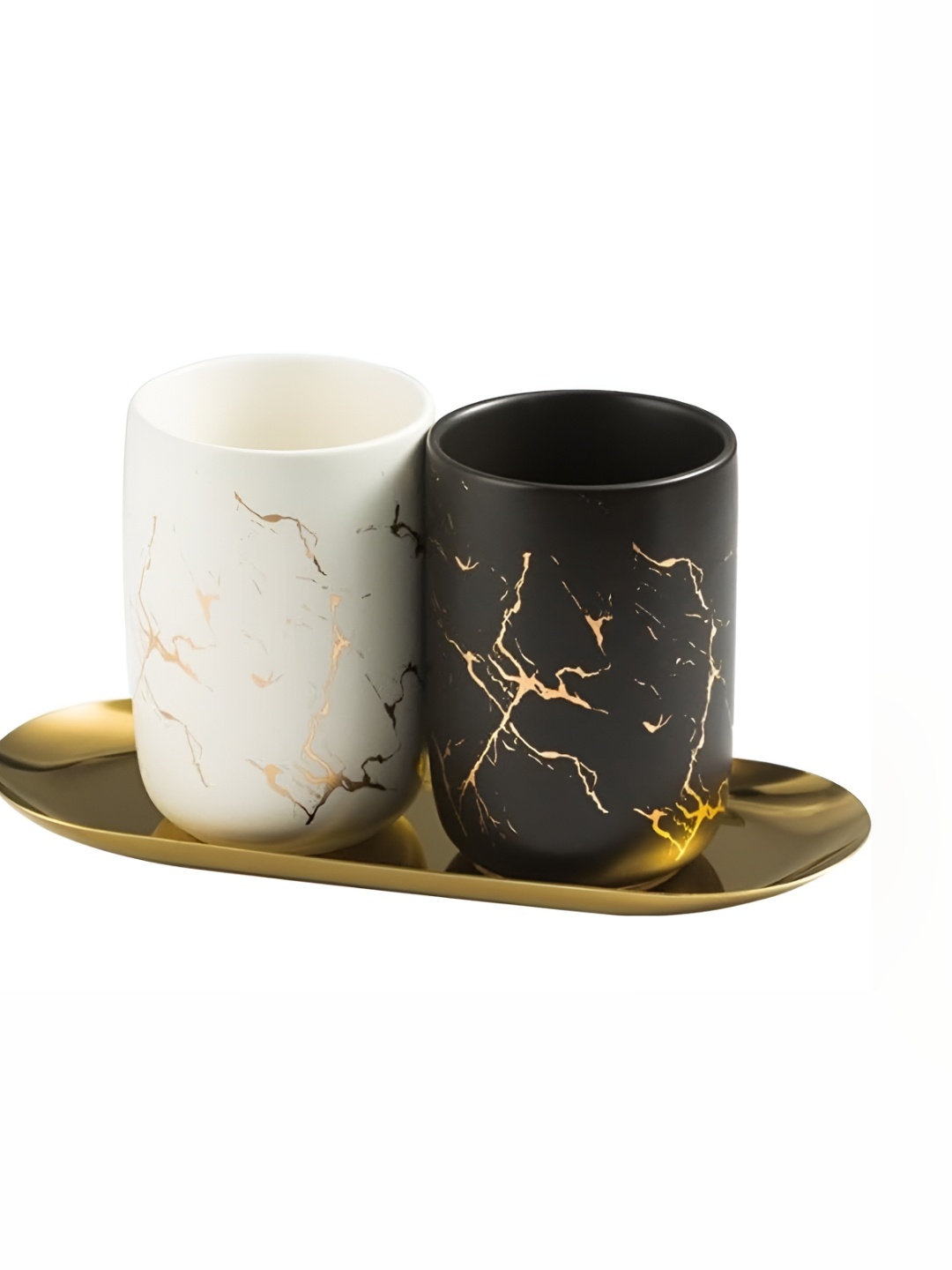 UMAI Black & White 2 Pieces Printed Matte Finish Ceramic Toothbrush Holders With Tray
UMAI Black & White 2 Pieces Printed Matte Finish Ceramic Toothbrush Holders With Tray