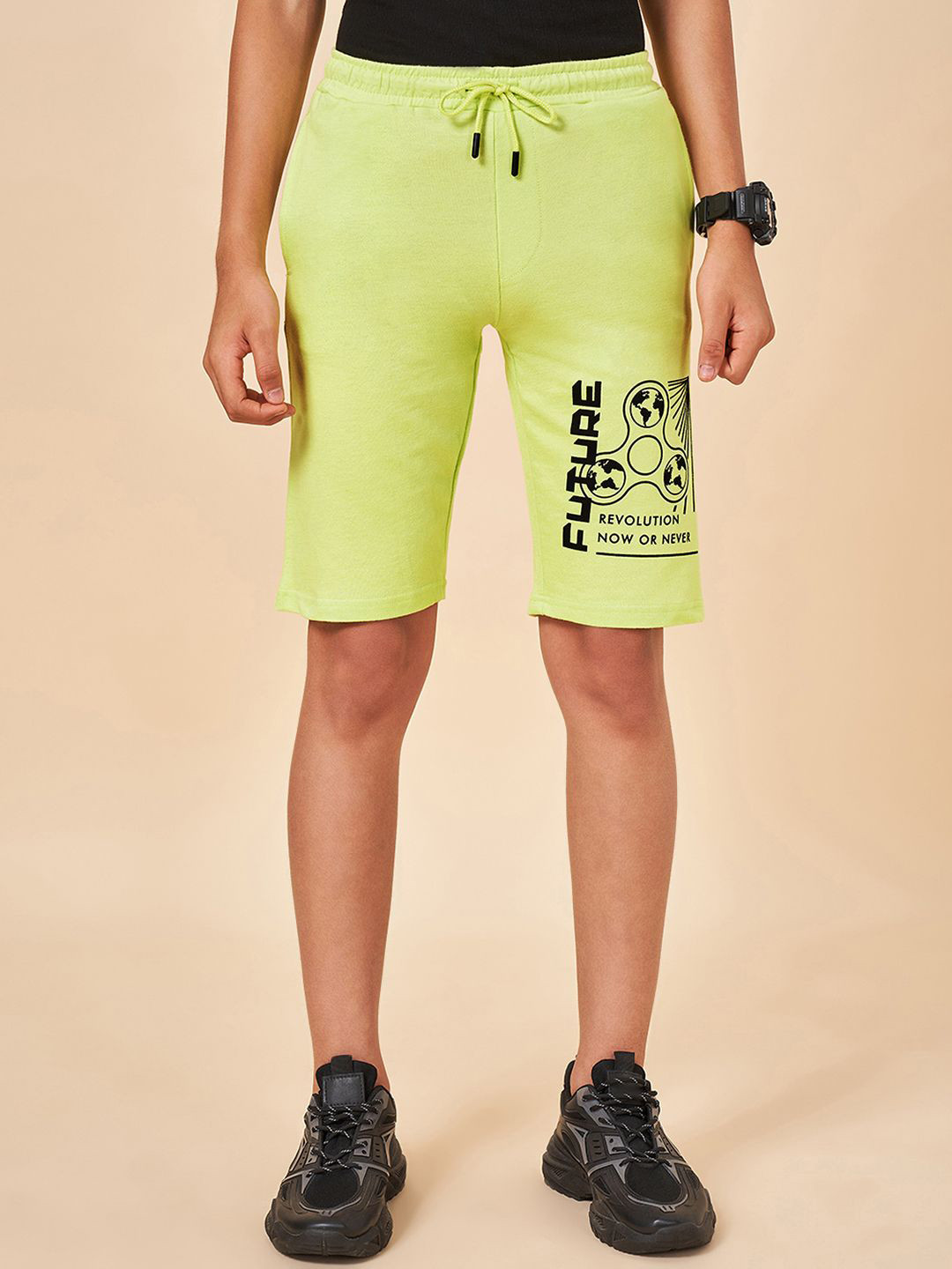 Coolsters by Pantaloons Boys Cotton Mid-Rise Printed Sports Shorts, Fluorescent green
Coolsters by Pantaloons Boys Cotton Mid-Rise Printed Sports Shorts, Fluorescent green