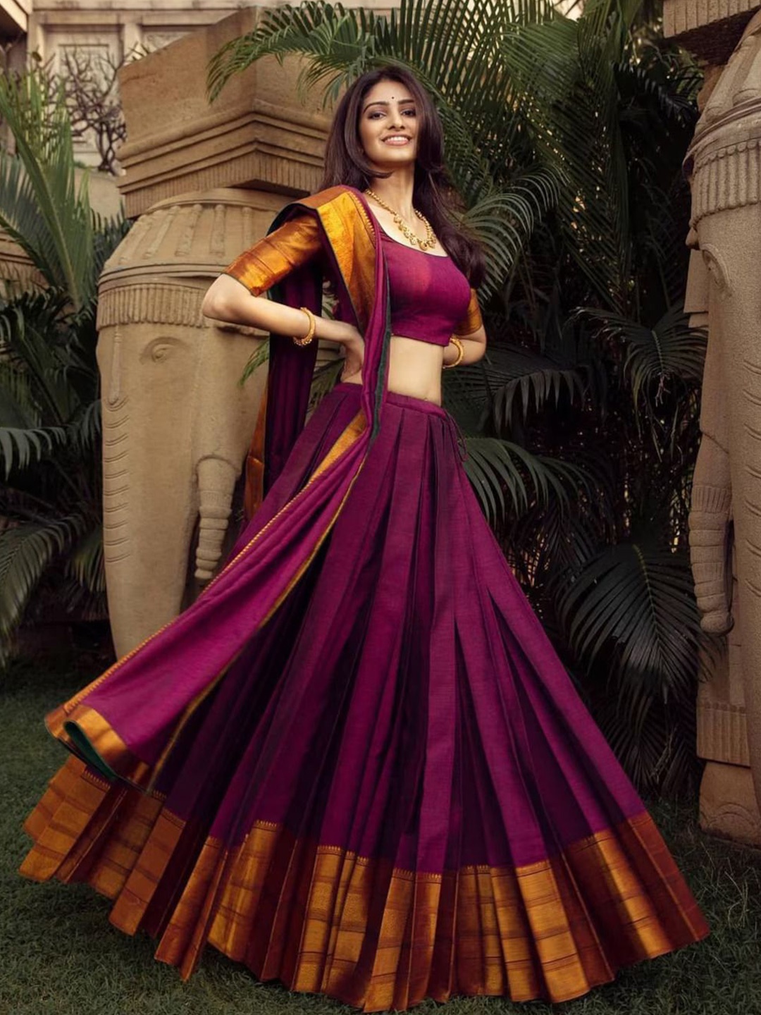 Kedar Fab Woven Designed Semi-Stitched Lehenga & Unstitched Blouse With Dupatta, Purple
Kedar Fab Woven Designed Semi-Stitched Lehenga & Unstitched Blouse With Dupatta, Purple