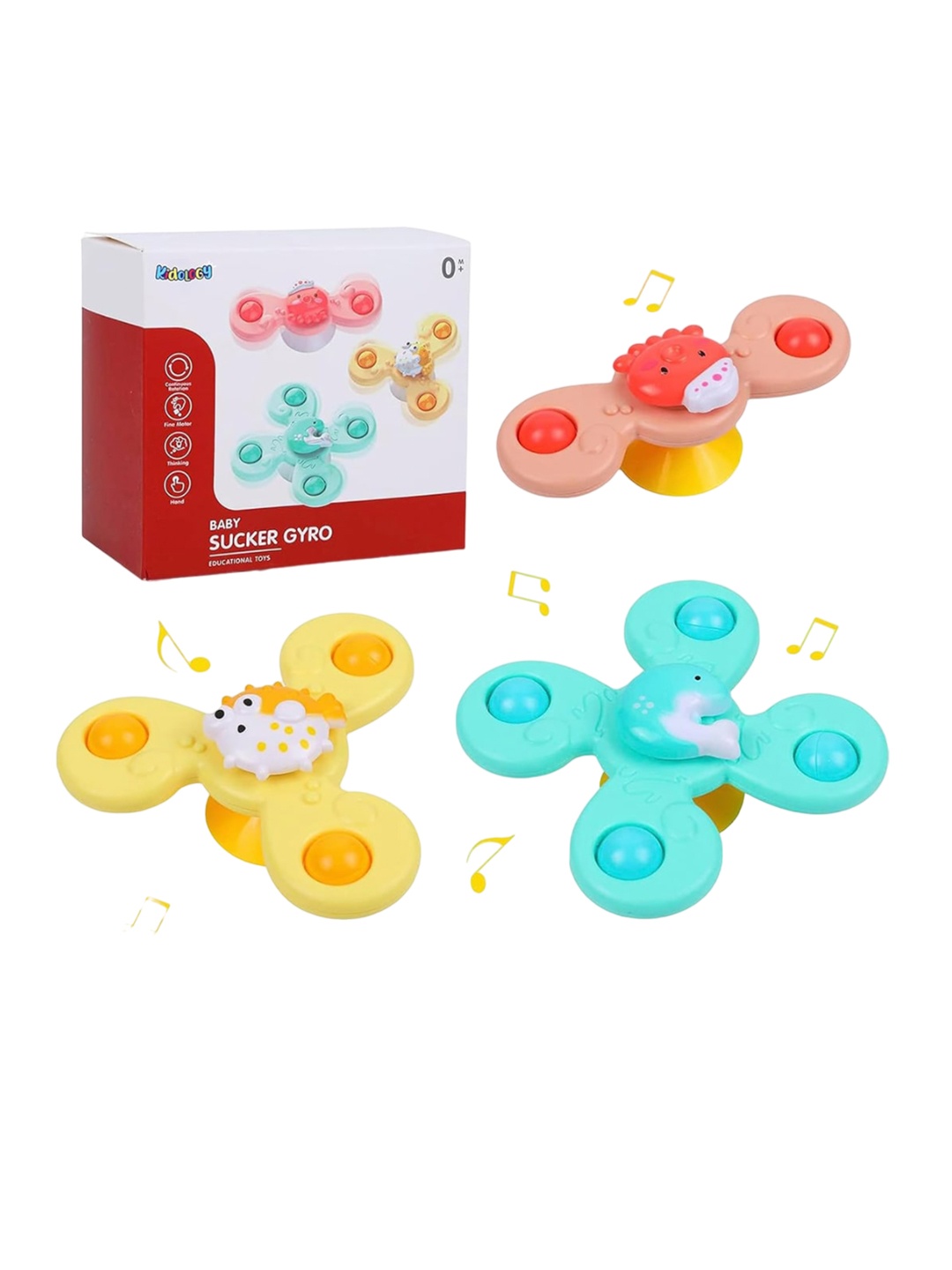 Kidology Baby and Kids Set of 3 Silicone Suction Spinner Learning and Development Toys, Yellow
Kidology Baby and Kids Set of 3 Silicone Suction Spinner Learning and Development Toys, Yellow