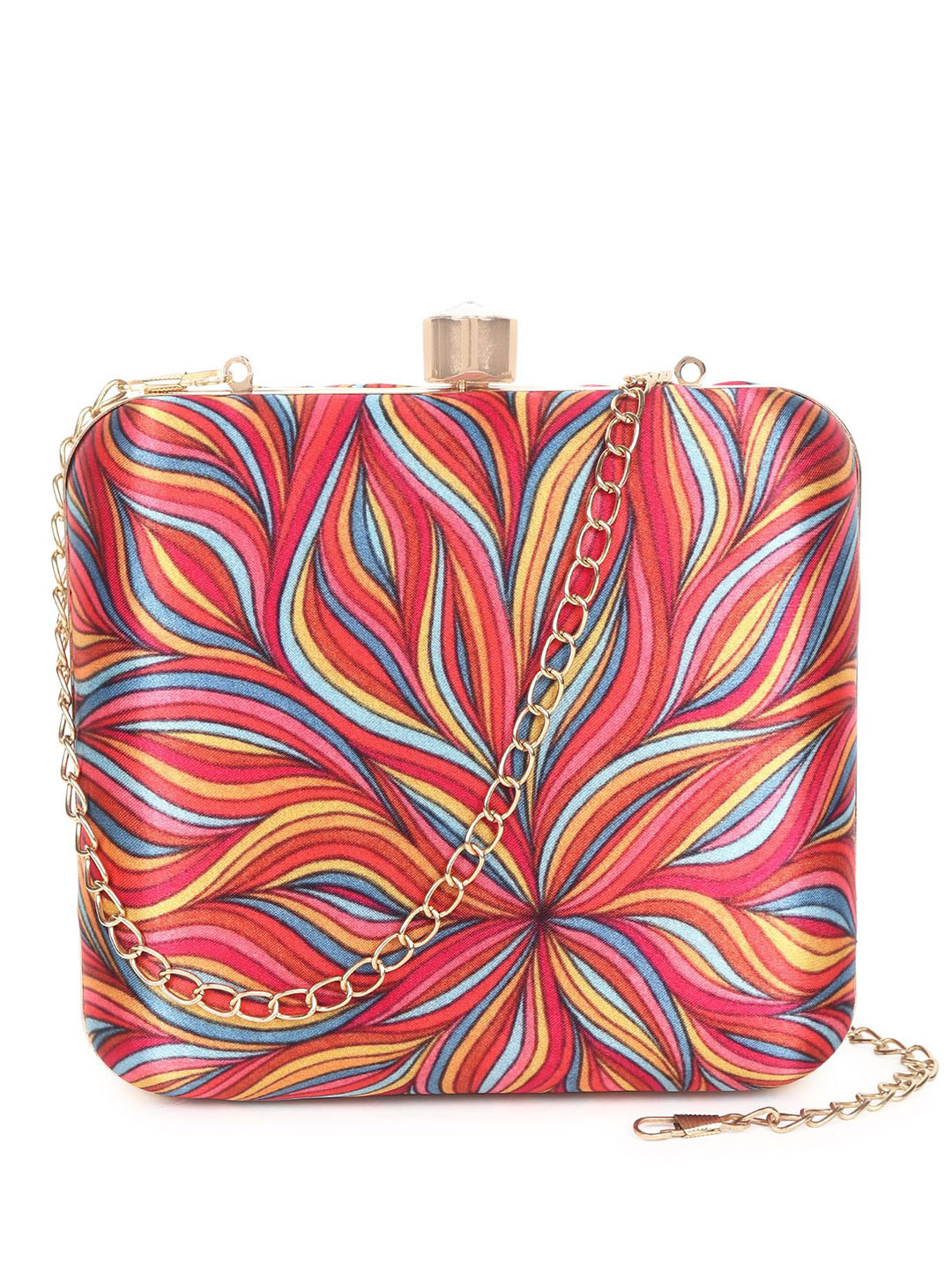 DressBerry Red Printed Box Clutch, Navy blue 
DressBerry Red Printed Box Clutch, Navy blue