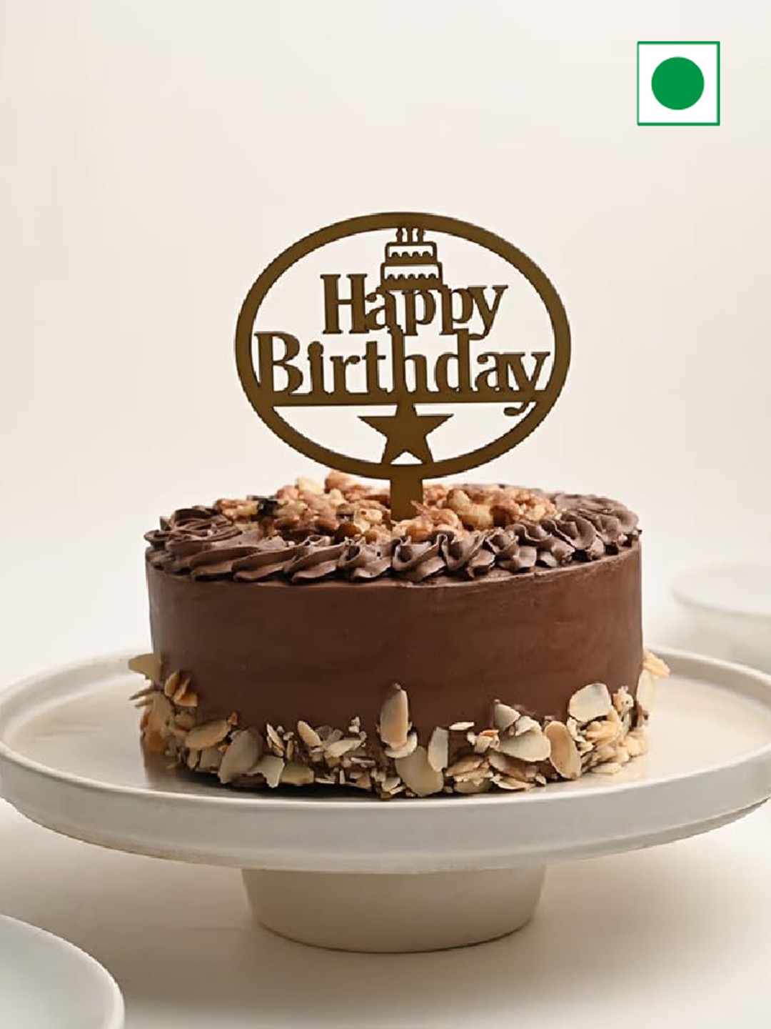 Floweraura Chocolate Walnut Flavour Eggless Round Shape Cake With Topper 500 g, Brown
Floweraura Chocolate Walnut Flavour Eggless Round Shape Cake With Topper 500 g, Brown
