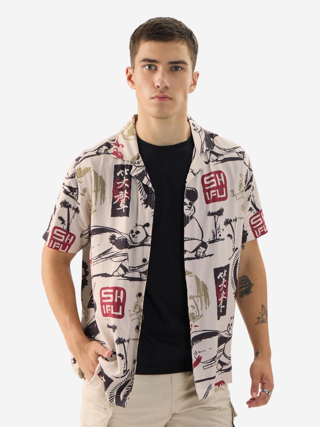 The Souled Store Spread Collar Short Sleeves Graphic Printed Regular Fit Casual Shirt, Beige
The Souled Store Spread Collar Short Sleeves Graphic Printed Regular Fit Casual Shirt, Beige