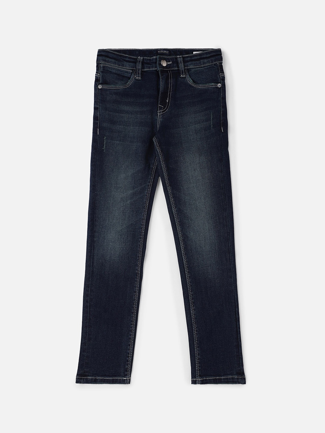 Allen Solly Junior Boys Clean Look Light Fade Dark Shade Non Stretchable Skinny Fit Jeans, Navy blue
Allen Solly Junior Boys Clean Look Light Fade Dark Shade Non Stretchable Skinny Fit Jeans, Navy blue