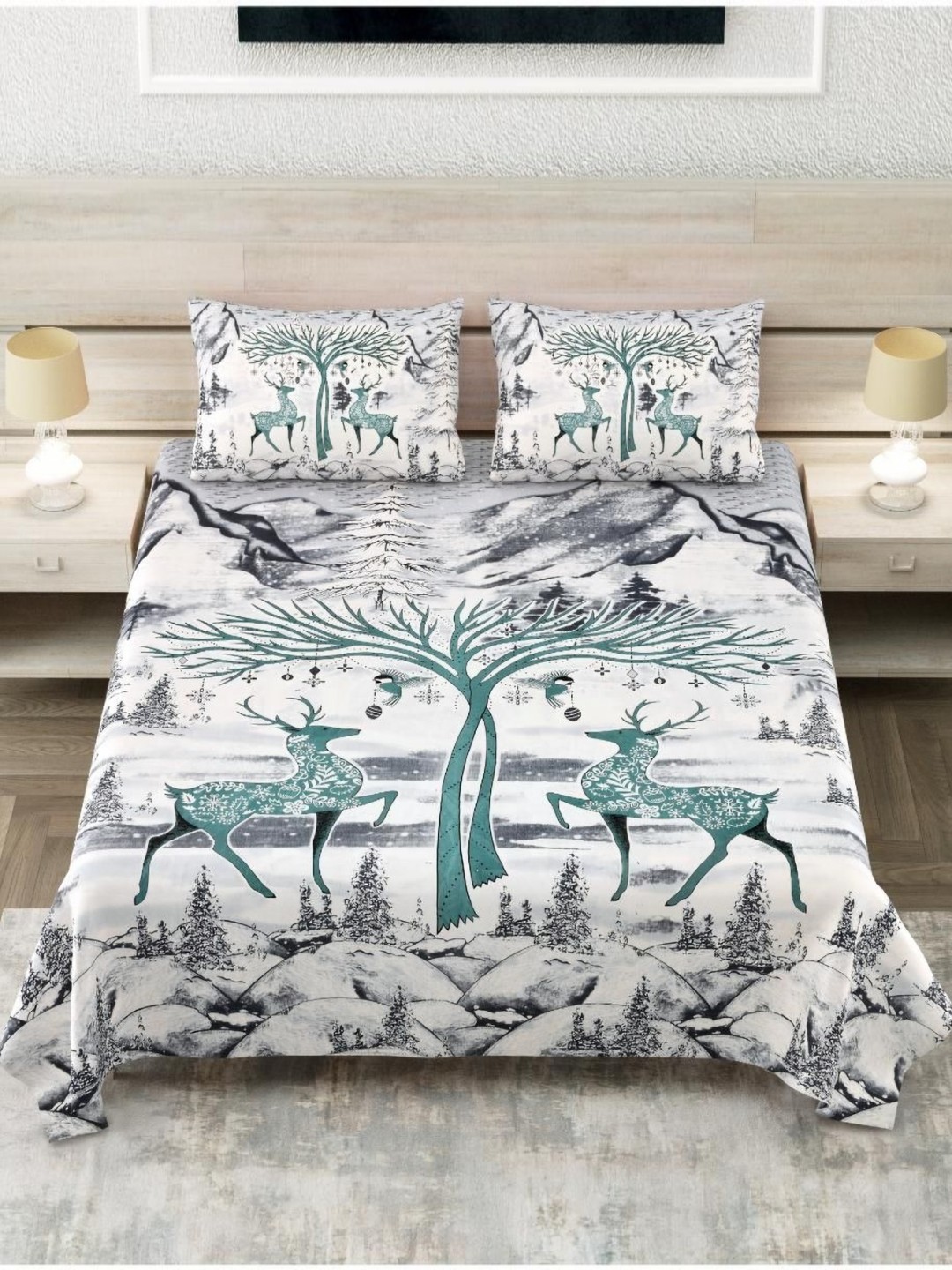 Block Print Story Heritage White & Green Cotton 210 TC King Bedsheet With 2 Pillow Covers
Block Print Story Heritage White & Green Cotton 210 TC King Bedsheet With 2 Pillow Covers