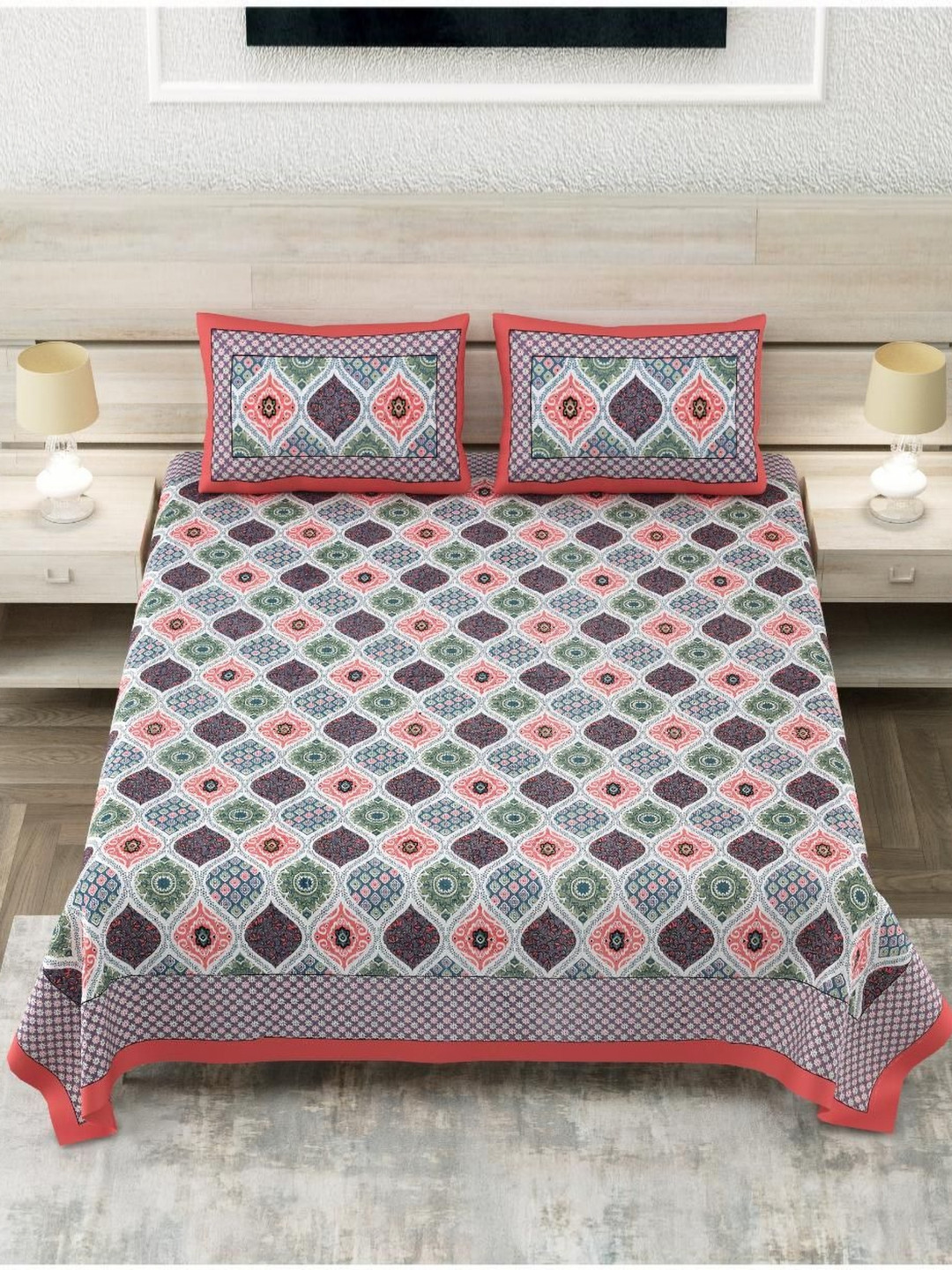 Block Print Story Heritage Pink & White Cotton 210 TC King Bedsheet & 2 Pillow Covers
Block Print Story Heritage Pink & White Cotton 210 TC King Bedsheet & 2 Pillow Covers
