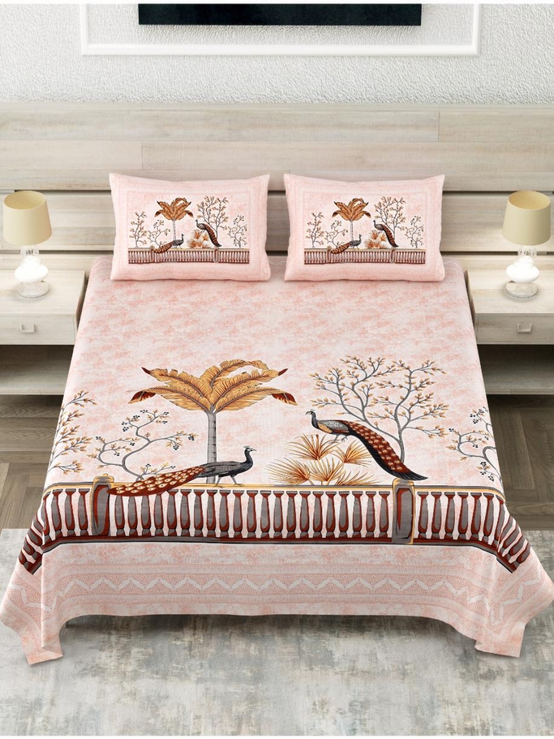 Block Print Story Pink Ethnic Motifs Cotton 210 TC King Bedsheet With 2 Pillow Covers
Block Print Story Pink Ethnic Motifs Cotton 210 TC King Bedsheet With 2 Pillow Covers