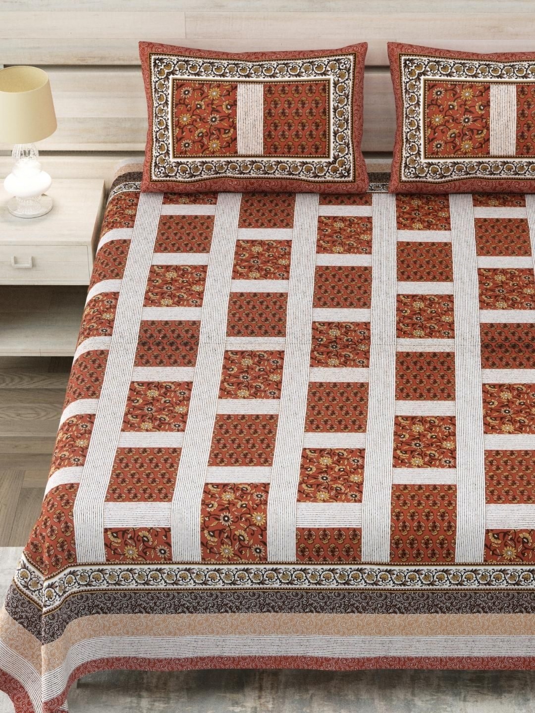 Block Print Story Heritage Orange & White Cotton 210 TC King Bedsheet with 2 Pillow Covers
Block Print Story Heritage Orange & White Cotton 210 TC King Bedsheet with 2 Pillow Covers