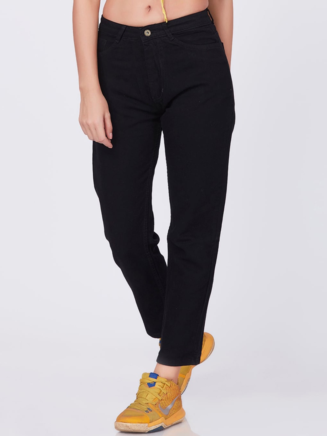 Blum Denim Women Clean Look Dark Shade Loose Mom Fit High-Rise Stretchable Jeans, Black
Blum Denim Women Clean Look Dark Shade Loose Mom Fit High-Rise Stretchable Jeans, Black