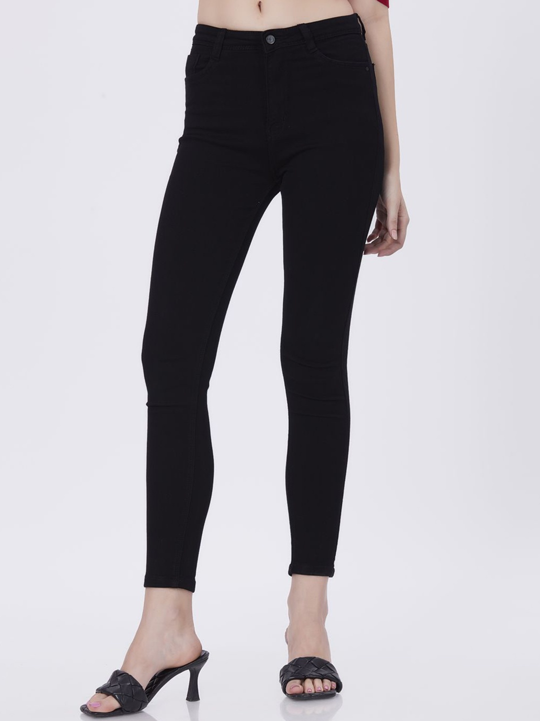 Blum Denim Women Clean Look Dark Shade High-Rise Skinny Fit Cotton Stretchable Jeans, Black
Blum Denim Women Clean Look Dark Shade High-Rise Skinny Fit Cotton Stretchable Jeans, Black