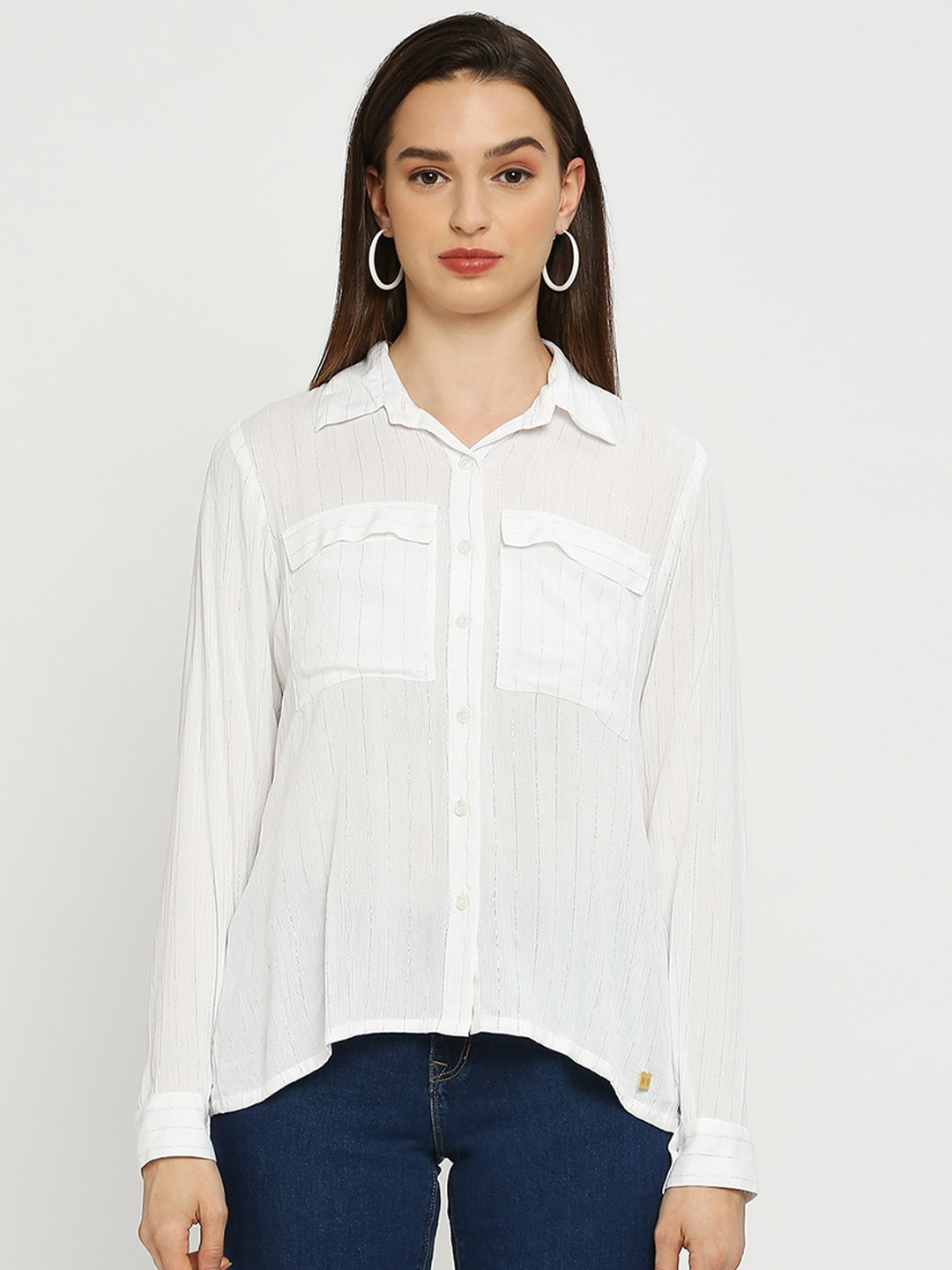EMBLAZE Comfort Relaxed Fit Semi Sheer Striped Spread Collar Cotton Casual Shirt, White
EMBLAZE Comfort Relaxed Fit Semi Sheer Striped Spread Collar Cotton Casual Shirt, White