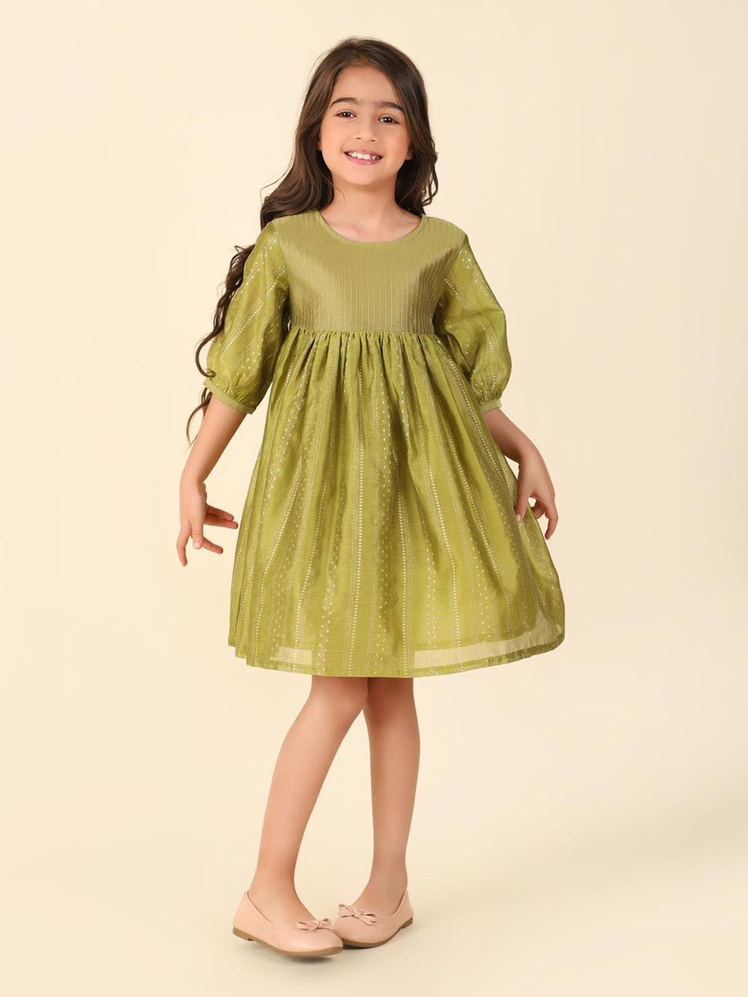 Fabindia Ethnic Motifs Embroidered Sequined Puff Sleeve Cotton Silk Fit & Flare Dress, Olive
Fabindia Ethnic Motifs Embroidered Sequined Puff Sleeve Cotton Silk Fit & Flare Dress, Olive