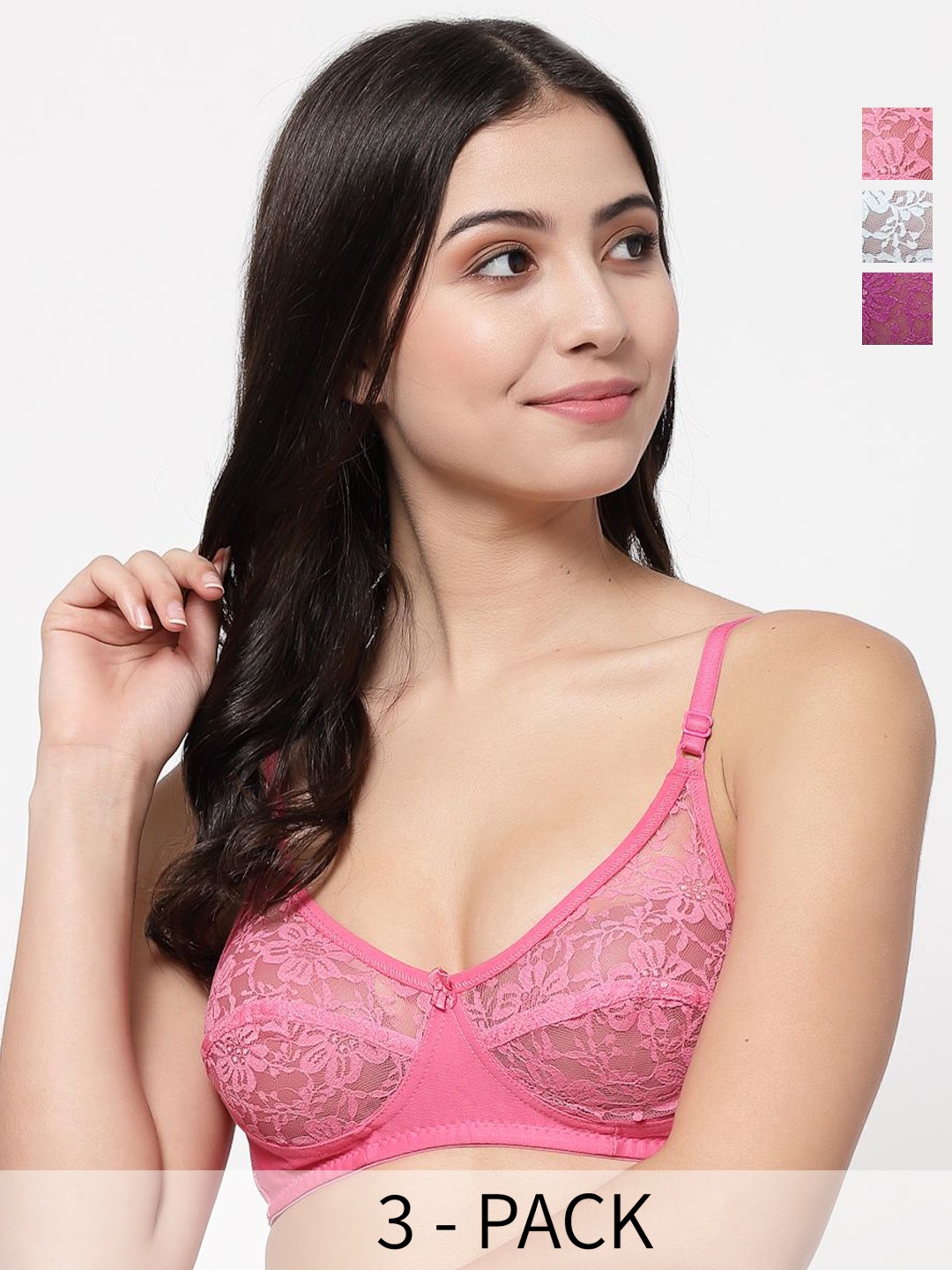 Docare Pack Of 3 Full Coverage Non Padded Cut and Sew Bralette Bra With All Day Comfort, Purple
Docare Pack Of 3 Full Coverage Non Padded Cut and Sew Bralette Bra With All Day Comfort, Purple