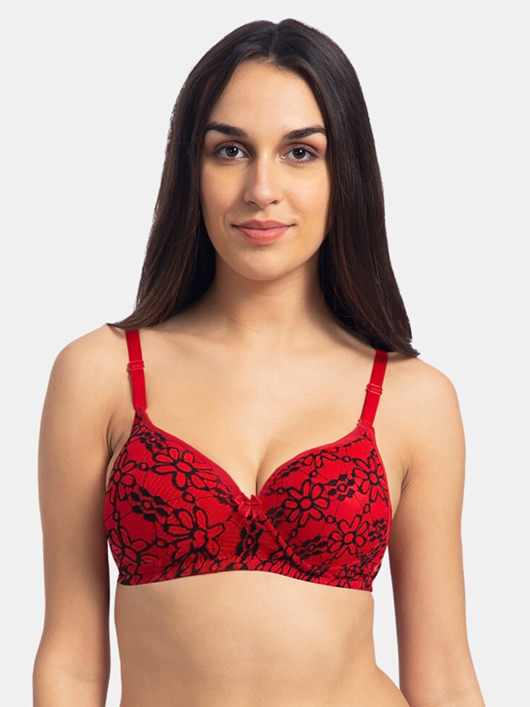 KOMLI Printed Medium Coverage Heavily Padded Cotton Push-Up Bra With All Day Comfort, Red
KOMLI Printed Medium Coverage Heavily Padded Cotton Push-Up Bra With All Day Comfort, Red