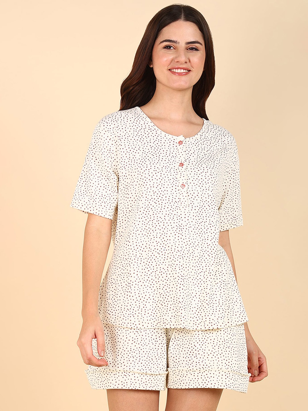 House Of Zelena Printed Matenity Feeding Pure Cotton Round Neck Tops With Short, Off white
House Of Zelena Printed Matenity Feeding Pure Cotton Round Neck Tops With Short, Off white