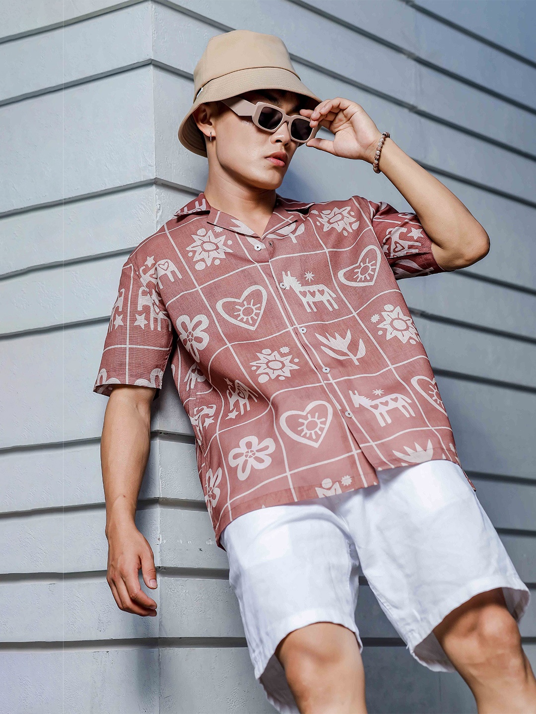 House of Koala Unisex Ethnic Motifs Relaxed Fit Printed Cuban Collar Resort Shirt, Brown
House of Koala Unisex Ethnic Motifs Relaxed Fit Printed Cuban Collar Resort Shirt, Brown