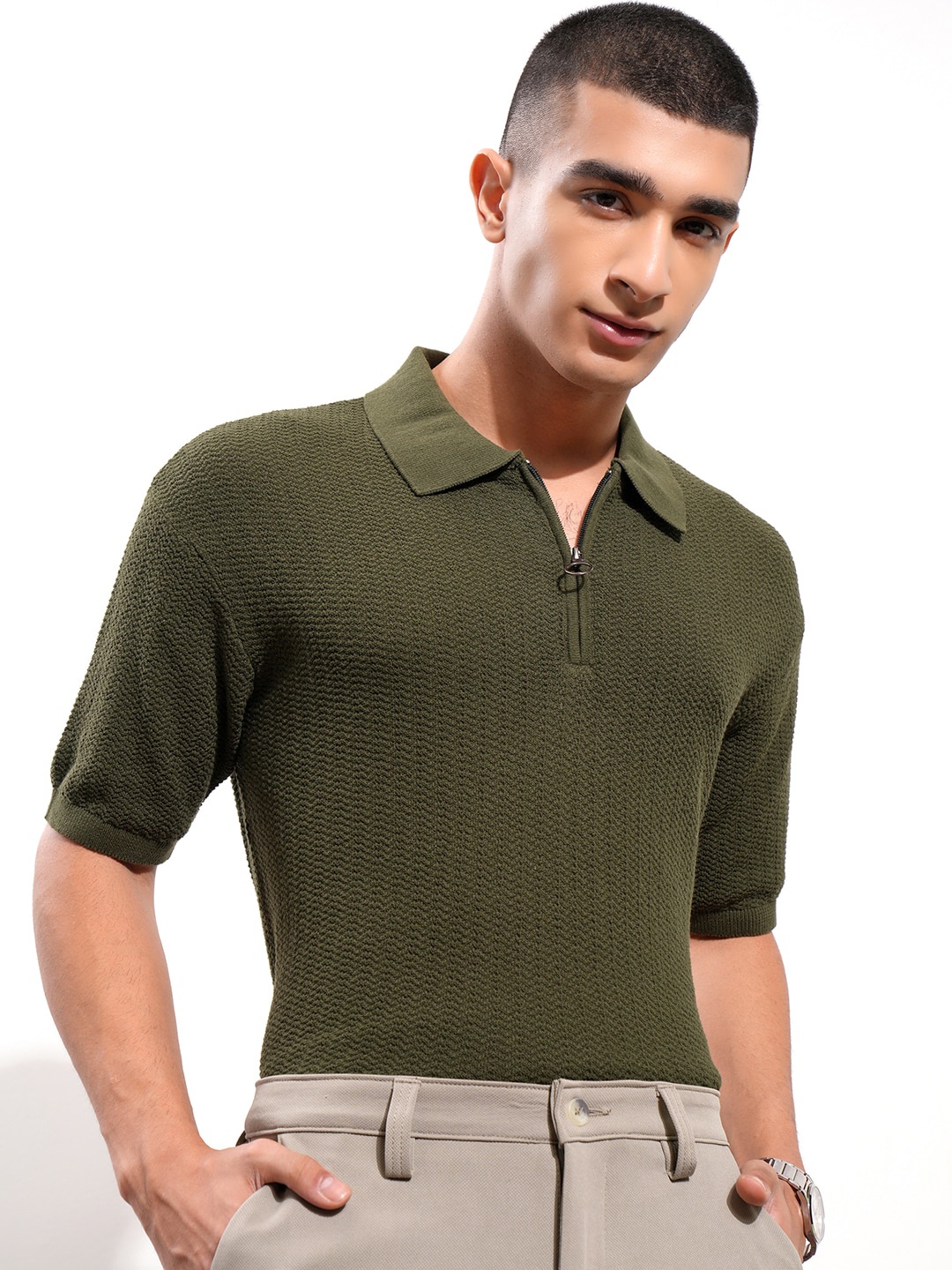 HIGHLANDER Men Relaxed Fit Short Sleeve Half Placket Polo Collar Cotton T-shirt, Olive
HIGHLANDER Men Relaxed Fit Short Sleeve Half Placket Polo Collar Cotton T-shirt, Olive