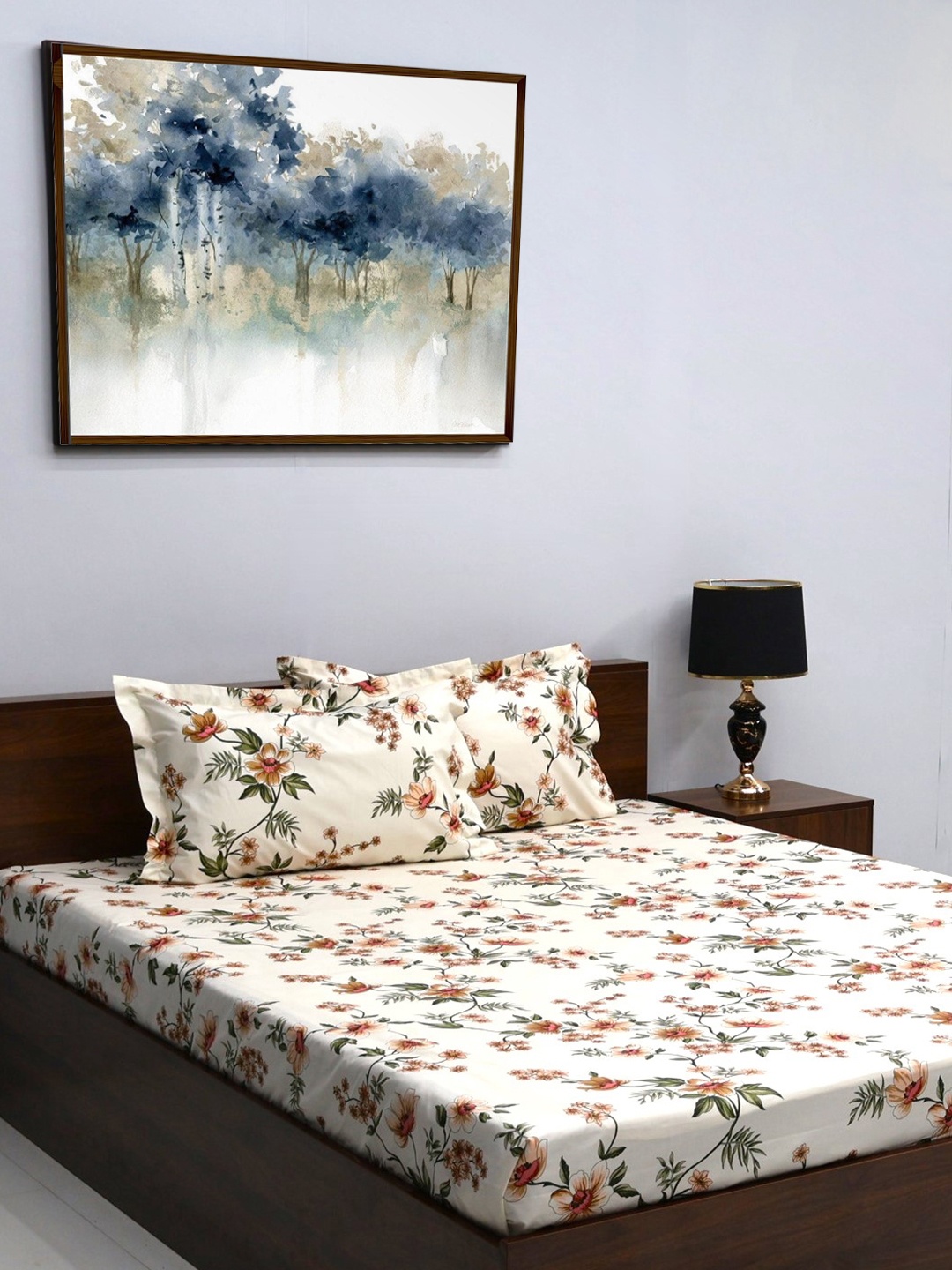BOMBAY DYEING Brown & White Floral 164 TC Cotton Queen Bedsheet With 2 Pillow Covers
BOMBAY DYEING Brown & White Floral 164 TC Cotton Queen Bedsheet With 2 Pillow Covers
