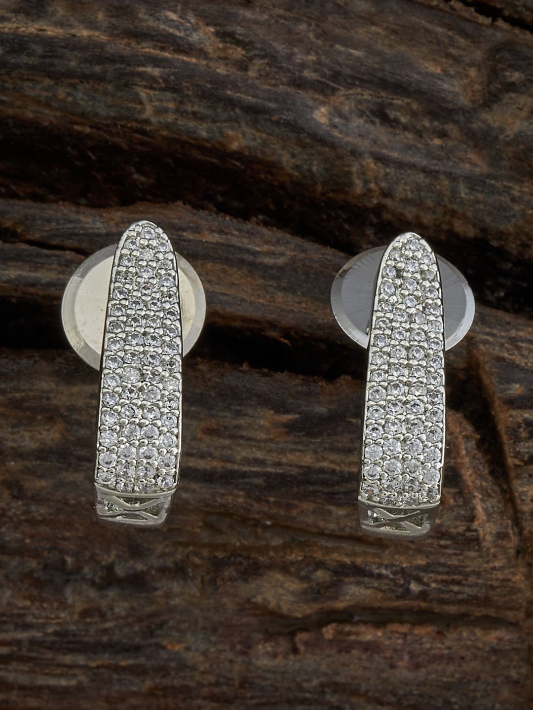 Kushal's Fashion Jewellery Rhodium-Plated Zircon-Studded Contemporary Half Hoop Earrings, Silver
Kushal's Fashion Jewellery Rhodium-Plated Zircon-Studded Contemporary Half Hoop Earrings, Silver
