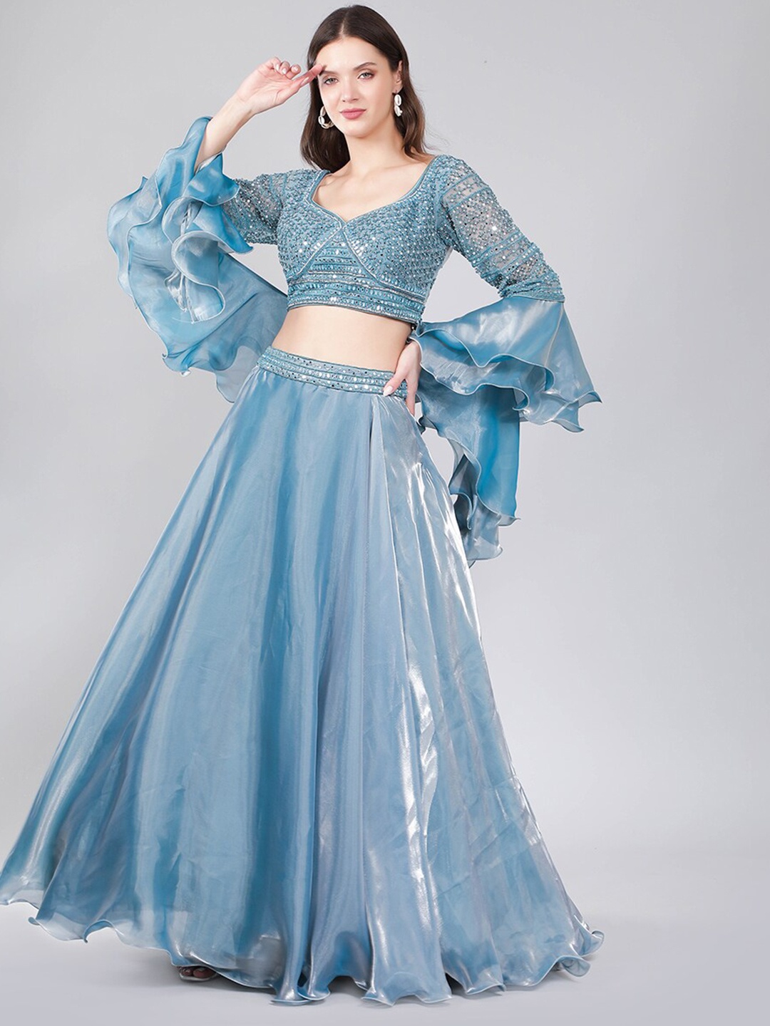 Laalzari Embroidered Beads and Stones Ready to Wear Lehenga & Blouse With Dupatta, Blue
Laalzari Embroidered Beads and Stones Ready to Wear Lehenga & Blouse With Dupatta, Blue