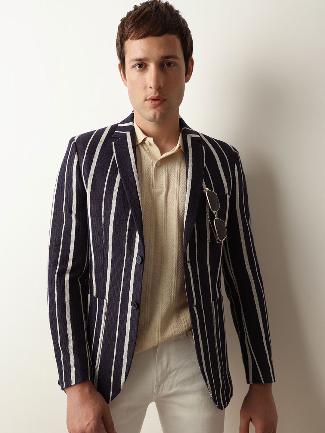 SELECTED Striped Slim-Fit Notched Lapel Collar Single-Breasted Casual Blazer, Navy blue
SELECTED Striped Slim-Fit Notched Lapel Collar Single-Breasted Casual Blazer, Navy blue