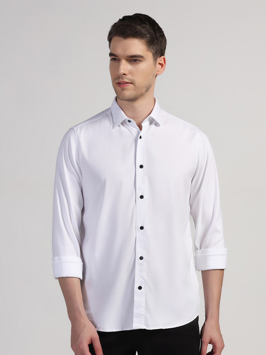 Blackberrys Spread Collar Long Sleeves Straight Slim Fit Viscose Rayon Casual Shirt, White
Blackberrys Spread Collar Long Sleeves Straight Slim Fit Viscose Rayon Casual Shirt, White