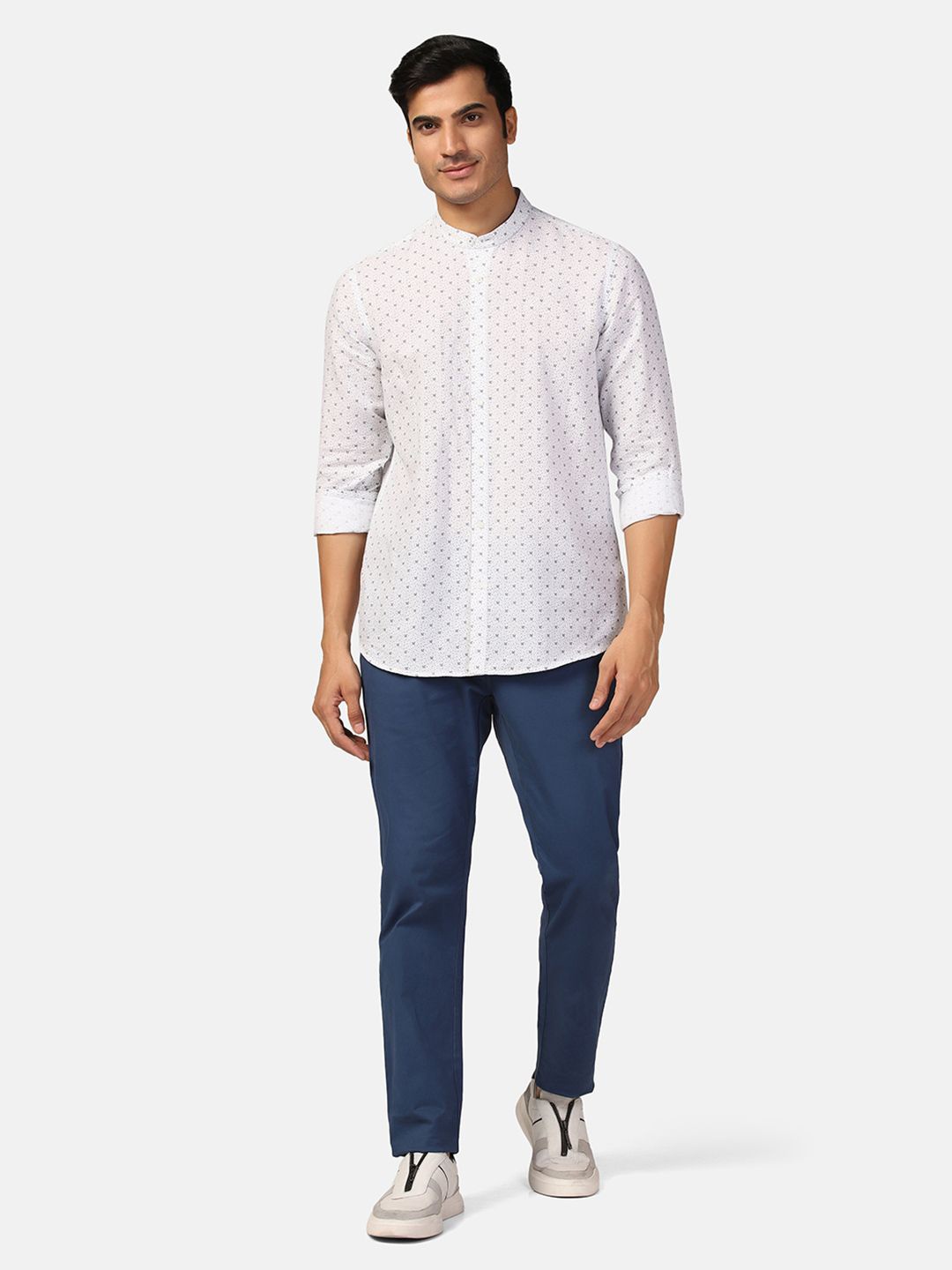Blackberrys Straight Slim Fit Mandarin Collar Floral Printed Linen Casual Shirt, White
Blackberrys Straight Slim Fit Mandarin Collar Floral Printed Linen Casual Shirt, White