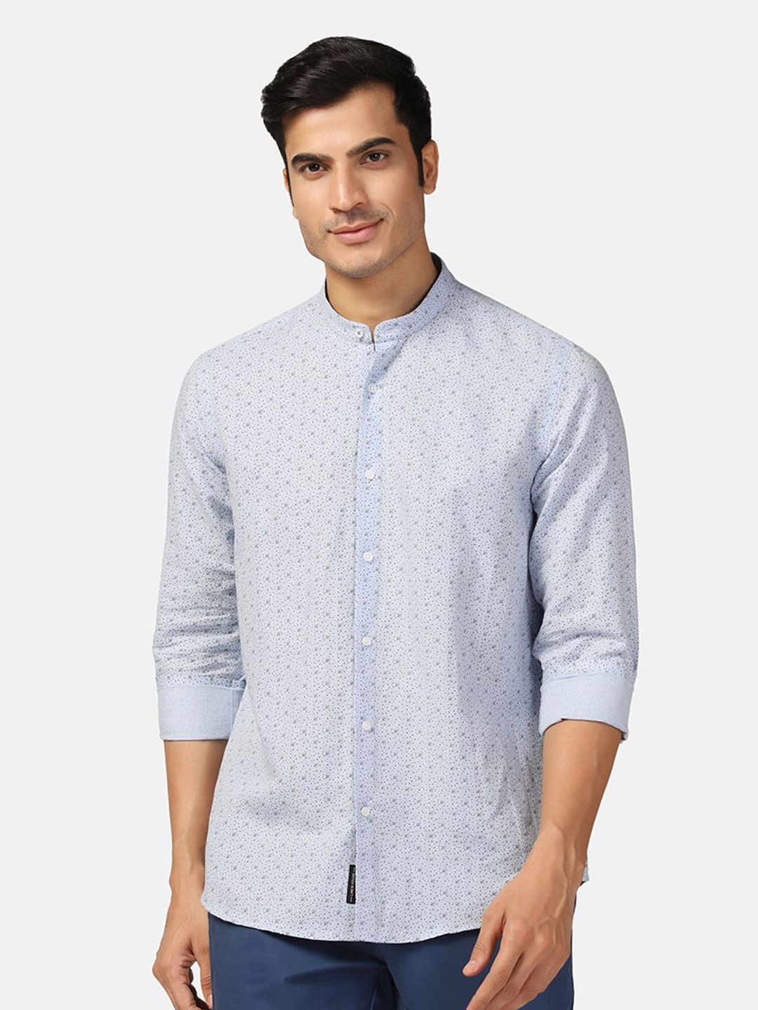 Blackberrys Straight Slim Fit Micro Ditsy Printed Mandarin Collar Linen Casual Shirt, Blue
Blackberrys Straight Slim Fit Micro Ditsy Printed Mandarin Collar Linen Casual Shirt, Blue