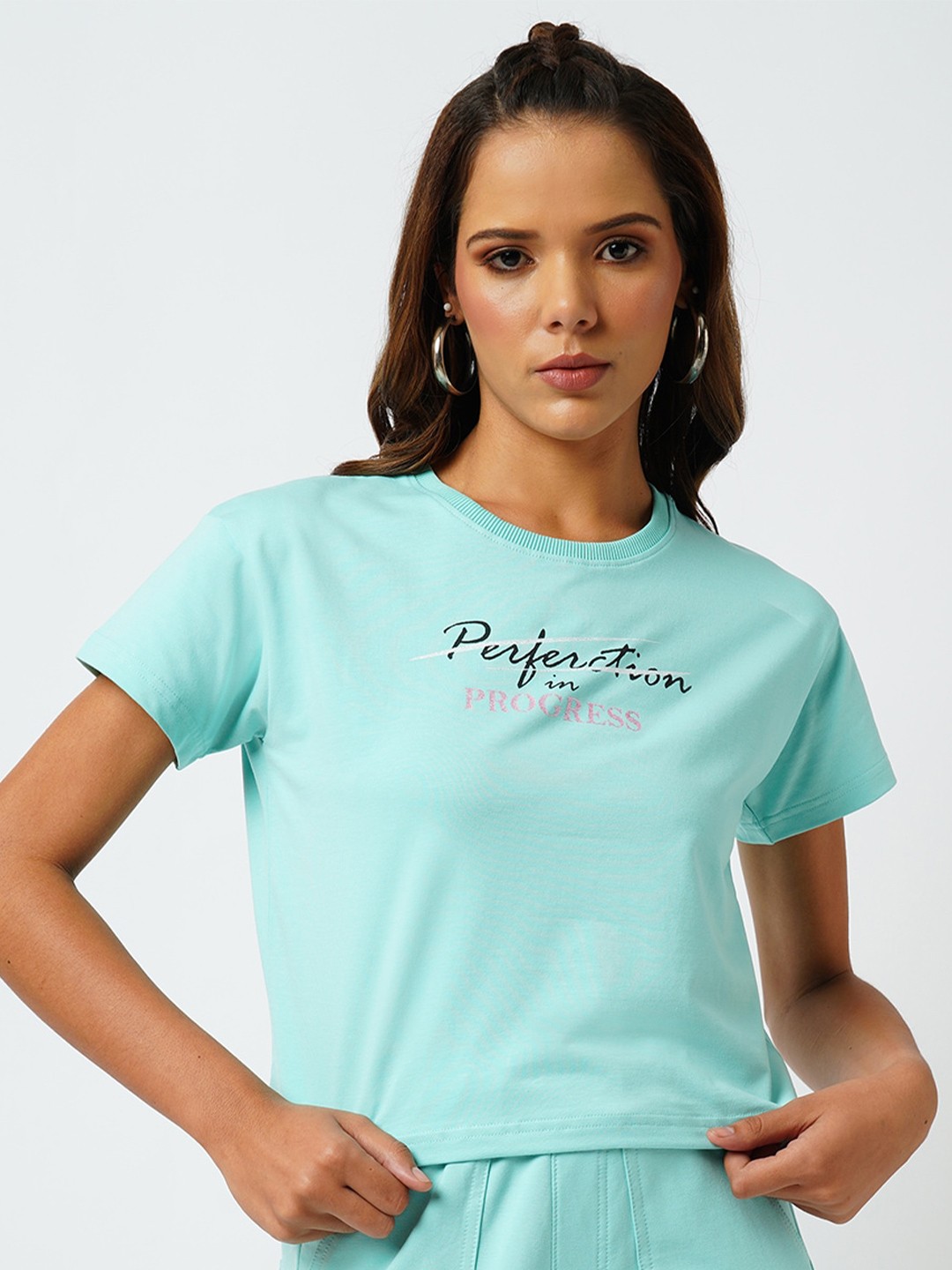 Kraus Jeans Typography Print Round neck Regular Sleeves Cotton Top, Turquoise blue
Kraus Jeans Typography Print Round neck Regular Sleeves Cotton Top, Turquoise blue