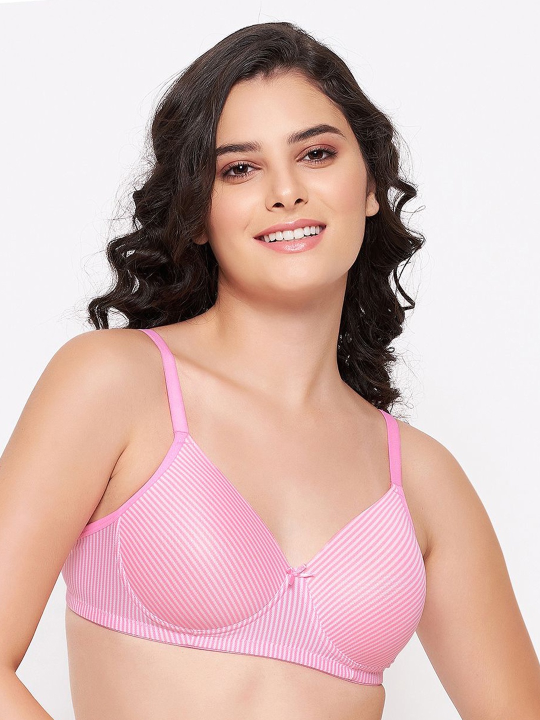 Clovia Striped Full Coverage Lightly Padded Cotton T-shirt Bra With All Day Comfort, Pink
Clovia Striped Full Coverage Lightly Padded Cotton T-shirt Bra With All Day Comfort, Pink