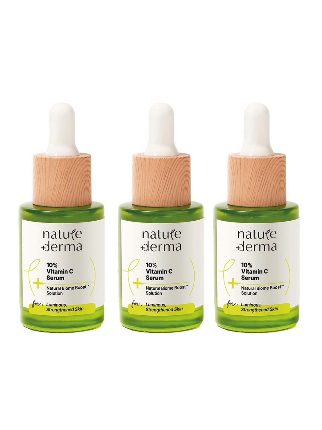 Nature Derma Set of 3 10% Vitamin C Face Serum with Natural Biome-Boost - 30ml each, Green
Nature Derma Set of 3 10% Vitamin C Face Serum with Natural Biome-Boost - 30ml each, Green