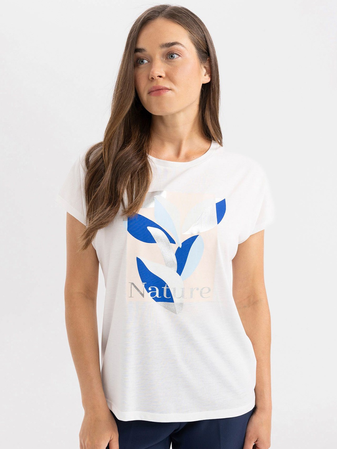 DeFacto Women Printed T-shirt, Na