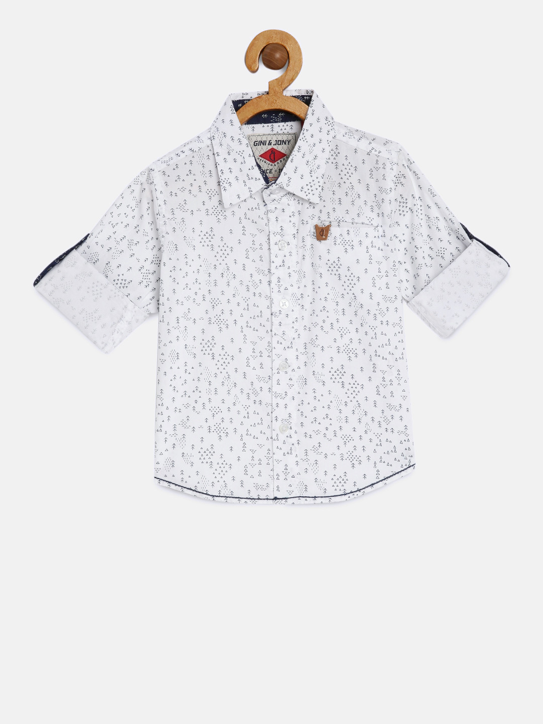 Gini and Jony Boys White Regular Fit Printed Casual Shirt 
Gini and Jony Boys White Regular Fit Printed Casual Shirt