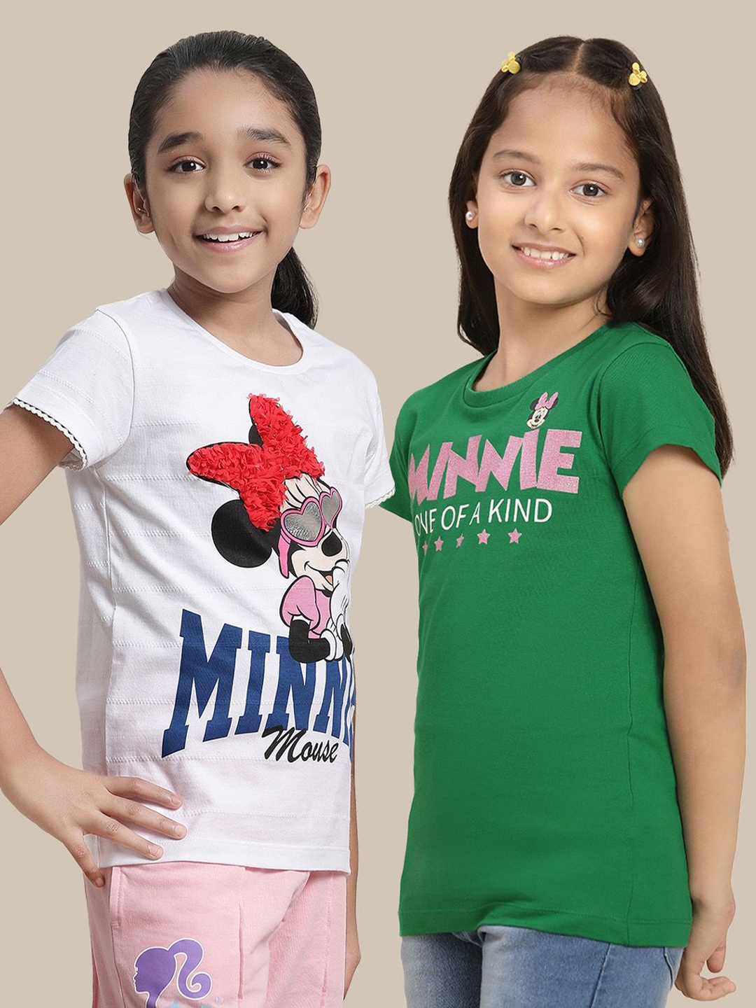 Kids Ville Girls Pack Of 2 Graphic Printed Mickey & Friends Pure Cotton Tshirts, White
Kids Ville Girls Pack Of 2 Graphic Printed Mickey & Friends Pure Cotton Tshirts, White