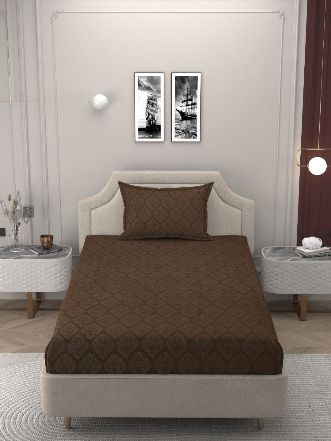 BELVOSTUM Brown Ethnic Motifs 250 TC Cotton Single Bedsheet With 1 Pillow Covers
BELVOSTUM Brown Ethnic Motifs 250 TC Cotton Single Bedsheet With 1 Pillow Covers