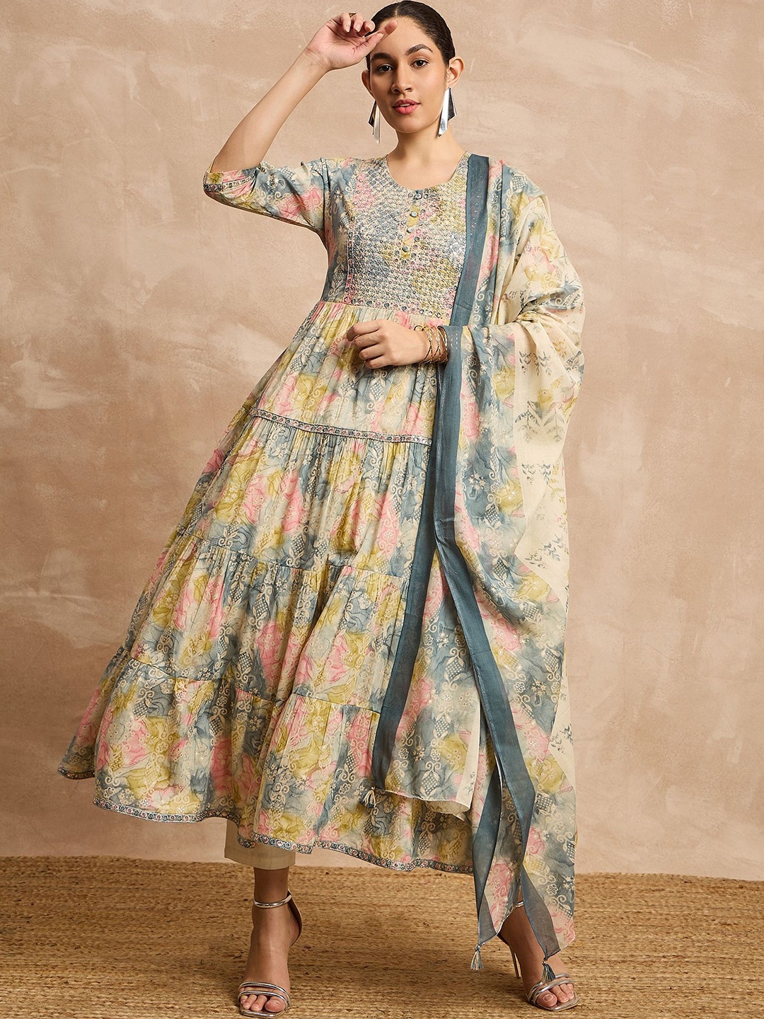 all about you Floral Printed Cotton Ethinic Anarkali Dress With Dupatta, Green
all about you Floral Printed Cotton Ethinic Anarkali Dress With Dupatta, Green