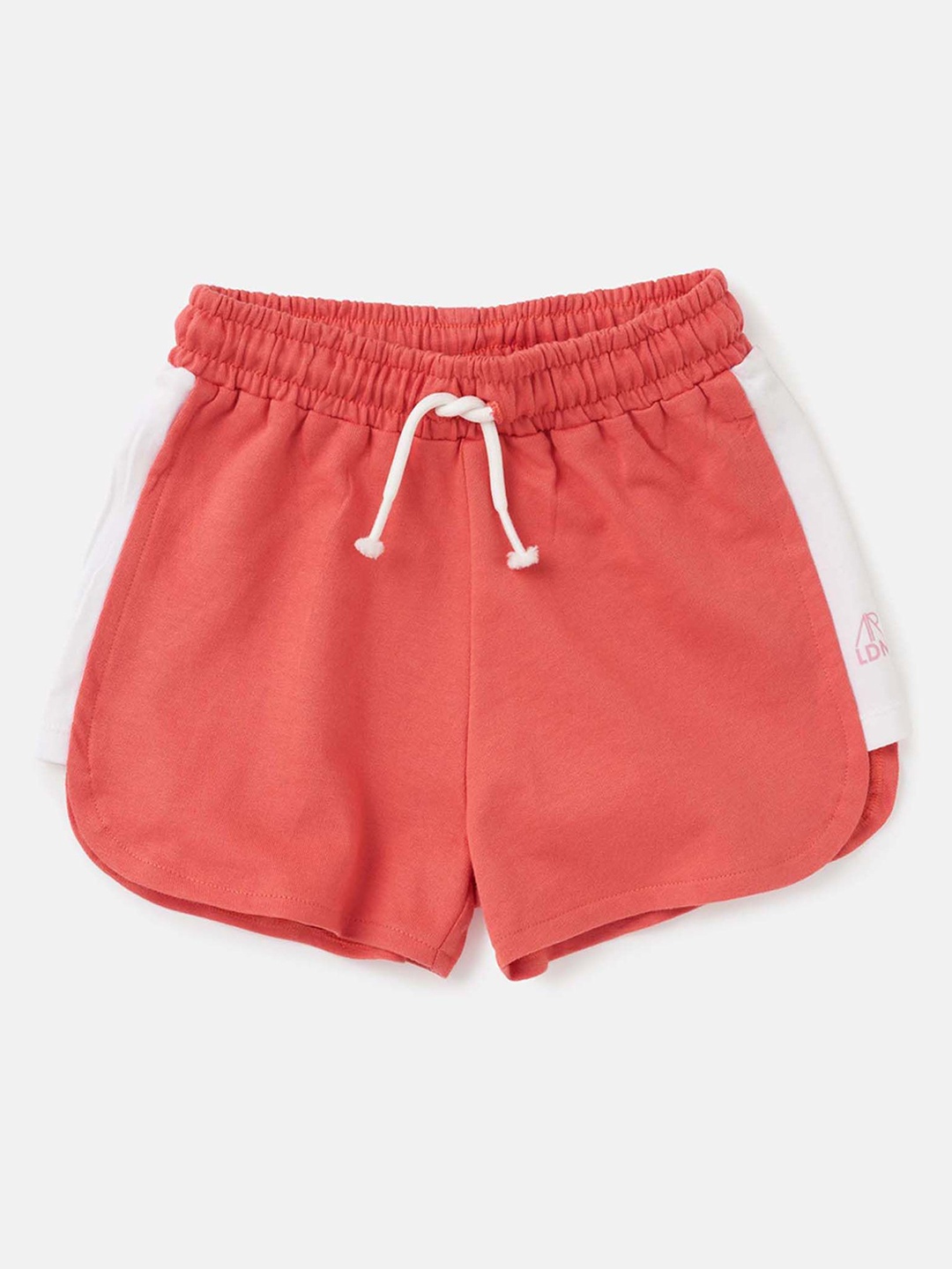 Angel & Rocket Girls Contrasting Side Panel Mid-Rise Slim Fit Cotton Regular Shorts, Coral
Angel & Rocket Girls Contrasting Side Panel Mid-Rise Slim Fit Cotton Regular Shorts, Coral