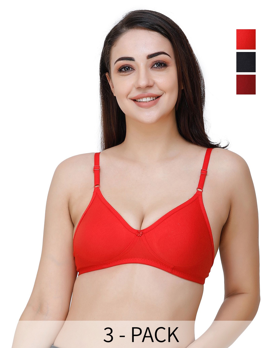 Docare Pack Of 3 Full Coverage Seamless Non Padded T Shirt Bra All Day Comfort, Black
Docare Pack Of 3 Full Coverage Seamless Non Padded T Shirt Bra All Day Comfort, Black