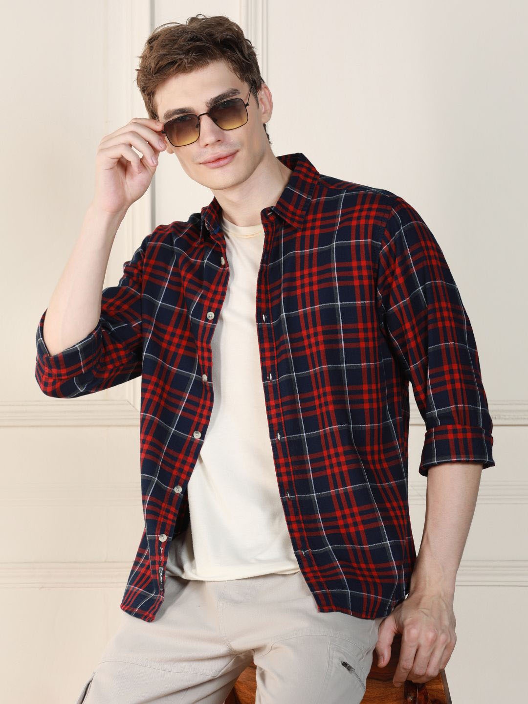 Dennis Lingo Tartan Checked Spread Collar Long Sleeves Cotton Casual Shirt, Red
Dennis Lingo Tartan Checked Spread Collar Long Sleeves Cotton Casual Shirt, Red