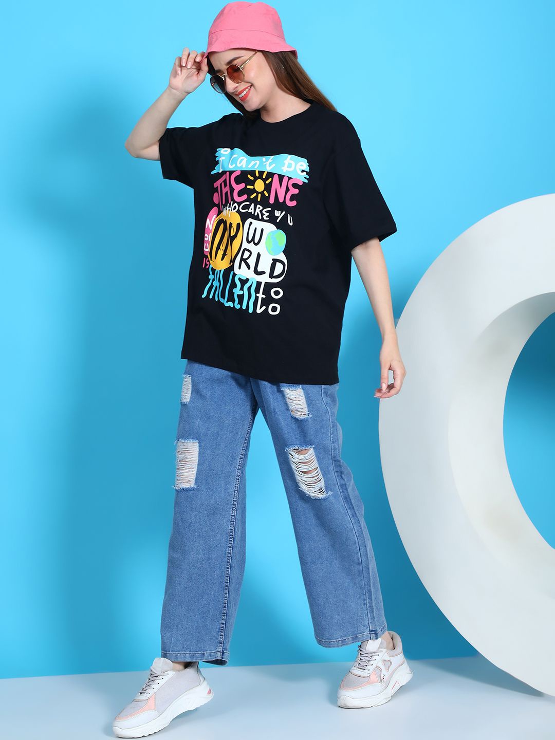 DOOR74 Typography Print Drop Shoulder Sleeves Cotton Oversized Longline T-shirt, Black
DOOR74 Typography Print Drop Shoulder Sleeves Cotton Oversized Longline T-shirt, Black