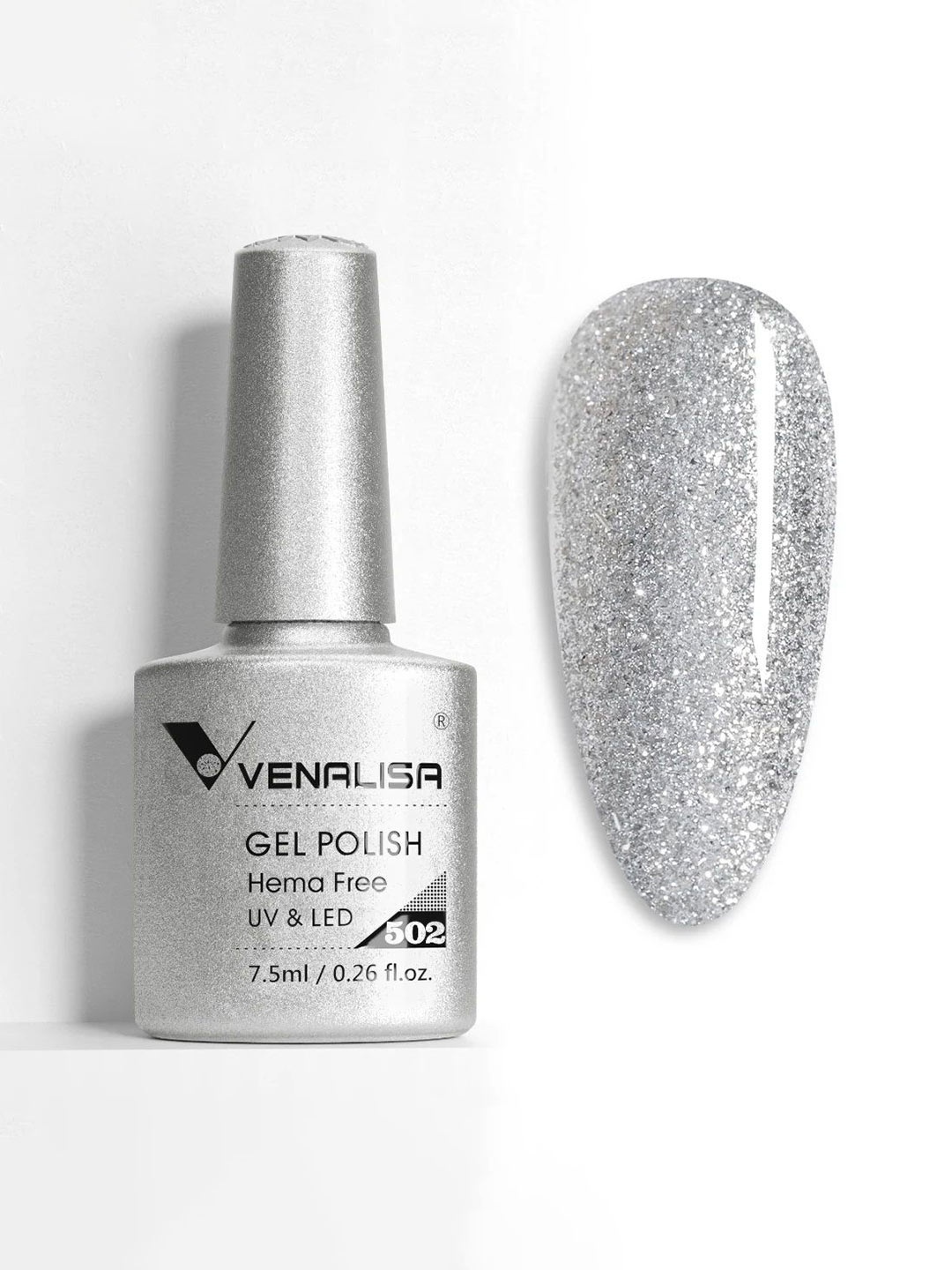 VENALISA Upgraded Formula Hema Free UV & LED Gel Nail Polish 7.5ml - Shade 502, Silver
VENALISA Upgraded Formula Hema Free UV & LED Gel Nail Polish 7.5ml - Shade 502, Silver